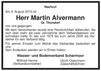 Traueranzeige von Martin Alvermann von ALLGEMEINE ZEITUNG UELZEN