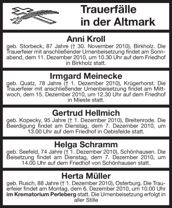 Traueranzeige von Gertrud Hellmich von ALLGEMEINE ZEITUNG UELZEN