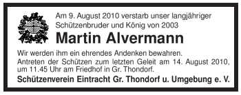 Traueranzeige von Martin Alvermann von ALLGEMEINE ZEITUNG UELZEN
