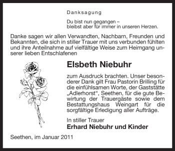 Traueranzeige von Elsbeth Niebuhr von ALLGEMEINE ZEITUNG UELZEN