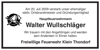 Traueranzeige von Walter Wullschläger von ALLGEMEINE ZEITUNG UELZEN