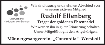 Traueranzeige von Rudolf Ellenberg von ALLGEMEINE ZEITUNG UELZEN