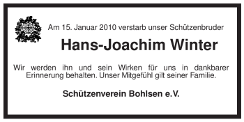 Traueranzeige von Hans-Joachim Winter von ALLGEMEINE ZEITUNG UELZEN