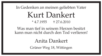 Traueranzeige von Kurt Dankert von ALLGEMEINE ZEITUNG UELZEN