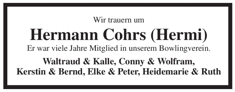  Traueranzeige für Hermann Cohrs vom 17.07.2010 aus ALLGEMEINE ZEITUNG UELZEN