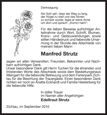 Traueranzeige von Manfred Strutz von ALLGEMEINE ZEITUNG UELZEN