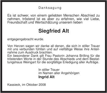 Traueranzeige von Siegfried Alt von ALLGEMEINE ZEITUNG UELZEN