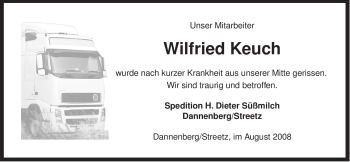 Traueranzeige von Wilfried Keuch von ALLGEMEINE ZEITUNG UELZEN