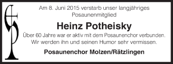 Traueranzeige von Heinz Potheisky von Uelzen