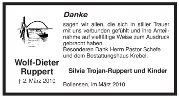 Traueranzeige von Wolf-Dieter Ruppert von ALLGEMEINE ZEITUNG UELZEN