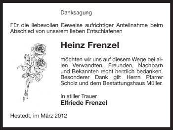 Traueranzeige von Heinz Frenzel von ALLGEMEINE ZEITUNG UELZEN