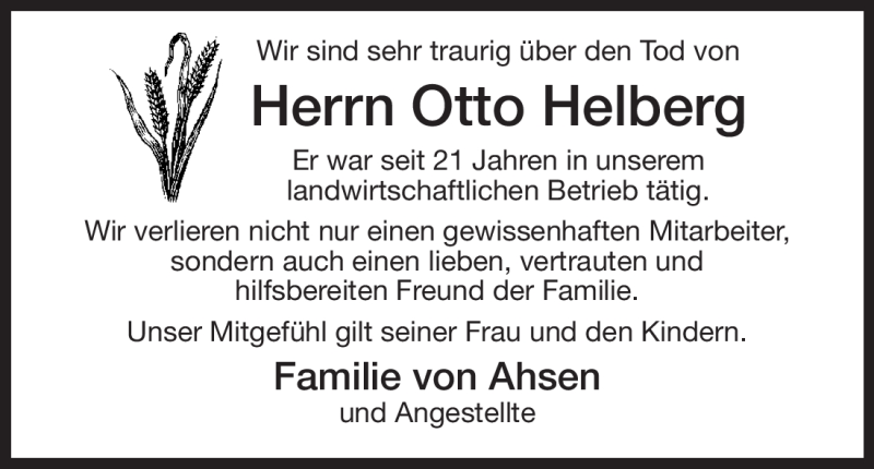  Traueranzeige für Otto Helberg vom 05.04.2011 aus ALLGEMEINE ZEITUNG UELZEN