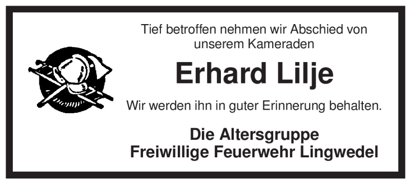  Traueranzeige für Erhard Lilje vom 23.02.2010 aus ALLGEMEINE ZEITUNG UELZEN