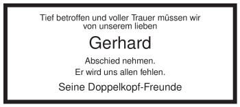 Traueranzeige von Gerhard Bock von ALLGEMEINE ZEITUNG UELZEN