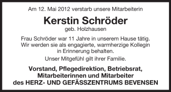 Traueranzeige von Kerstin Schröder von ALLGEMEINE ZEITUNG UELZEN