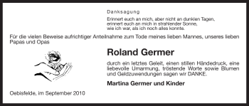 Traueranzeige von Roland Germer von ALLGEMEINE ZEITUNG UELZEN