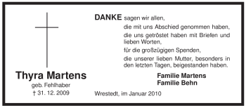 Traueranzeige von Thyra Martens von ALLGEMEINE ZEITUNG UELZEN