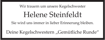 Traueranzeige von Helene Steinfeldt von ALLGEMEINE ZEITUNG UELZEN