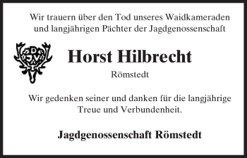 Traueranzeige von Horst Hilbrecht von Uelzen