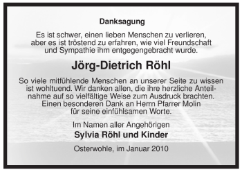 Traueranzeige von Jörg-Dietrich Röhl von ALLGEMEINE ZEITUNG UELZEN