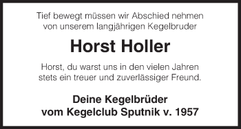 Traueranzeige von Horst Holler von Uelzen