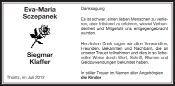 Traueranzeige von Eva-Maria Sczepanek von ALLGEMEINE ZEITUNG UELZEN