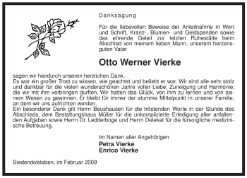 Traueranzeige von Otto Werner Vierke von ALLGEMEINE ZEITUNG UELZEN