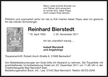 Traueranzeige von Reinhard Bierstedt von ALLGEMEINE ZEITUNG UELZEN