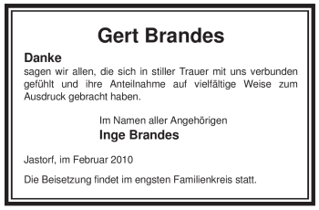 Traueranzeige von Gert Brandes von ALLGEMEINE ZEITUNG UELZEN