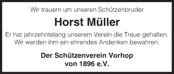 Traueranzeige von Horst Müller von Uelzen