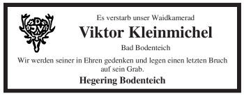 Traueranzeige von Viktor Kleinmichel von ALLGEMEINE ZEITUNG UELZEN