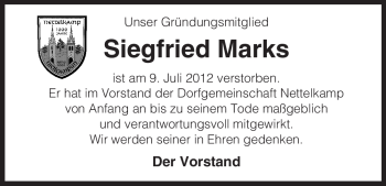 Traueranzeige von Siegfried Marks von ALLGEMEINE ZEITUNG UELZEN