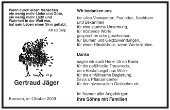 Traueranzeige von Gertraud Jäger von ALLGEMEINE ZEITUNG UELZEN
