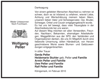 Traueranzeige von Wolfgang Peller von ALLGEMEINE ZEITUNG UELZEN