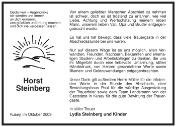 Traueranzeige von Horst Steinberg von ALLGEMEINE ZEITUNG UELZEN