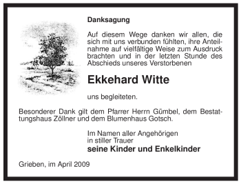 Traueranzeige von Ekkehard Witte von ALLGEMEINE ZEITUNG UELZEN