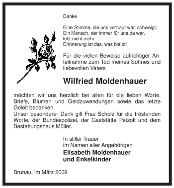 Traueranzeige von Wilfried Moldenhauer von ALLGEMEINE ZEITUNG UELZEN