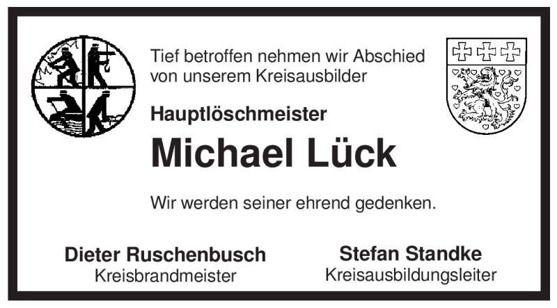  Traueranzeige für Michael Lück vom 16.07.2009 aus ALLGEMEINE ZEITUNG UELZEN