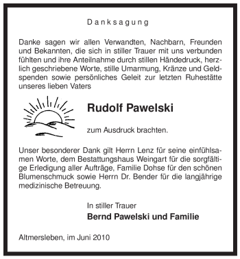 Traueranzeige von Rudolf Pawelski von ALLGEMEINE ZEITUNG UELZEN