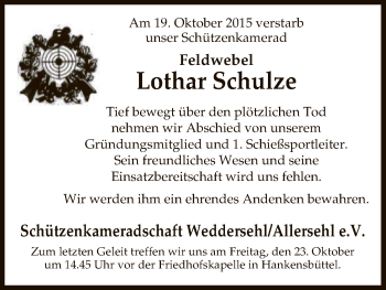 Traueranzeige von Lothar Schulze von Uelzen