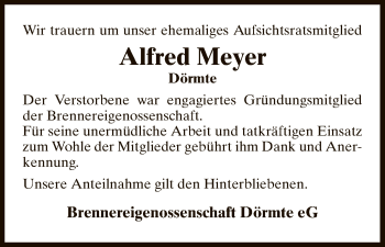 Traueranzeige von Alfred Meyer von Uelzen