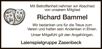 Traueranzeige von Richard Bammel von Uelzen