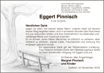 Traueranzeige von Eggert Pinnisch von Uelzen