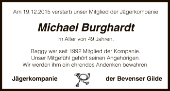 Traueranzeige von Michael Burghardt von Uelzen