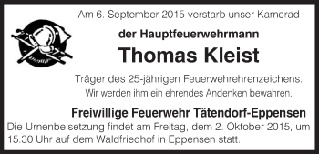 Traueranzeige von Thomas Kleist von Uelzen