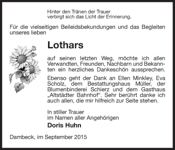 Traueranzeige von Lothar  von Uelzen