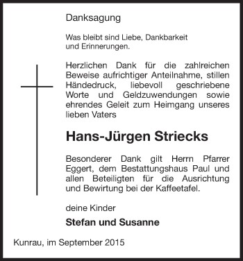Traueranzeige von Hans-Jürgen Striecks von Uelzen