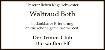 Traueranzeige von Waltraud Both von Uelzen