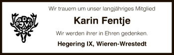Traueranzeige von Karin Fentje von Uelzen