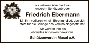 Traueranzeige von Friedrich Ebermann von Uelzen